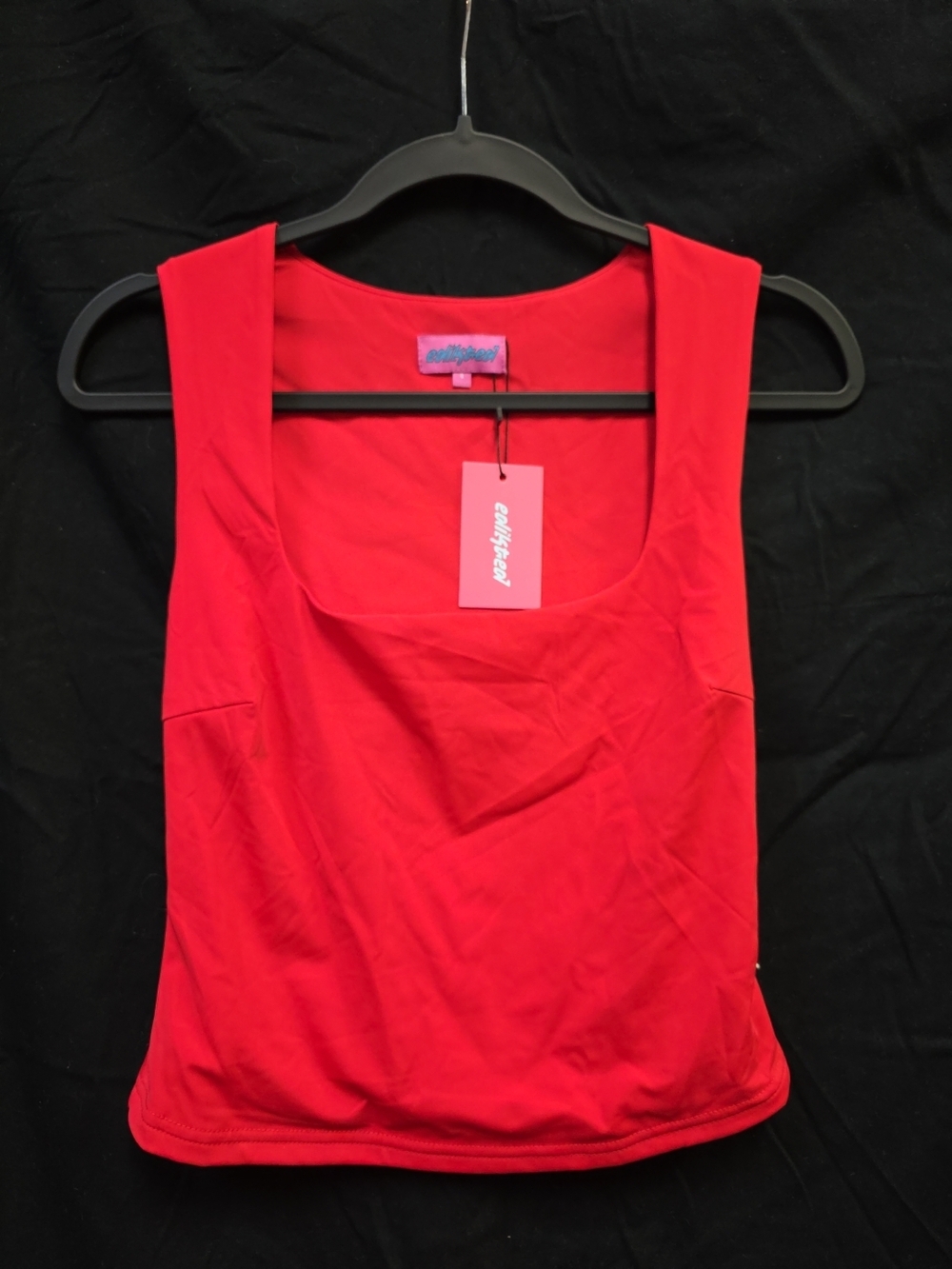 Edikted Red Square Neck Sleeveless Tank Top